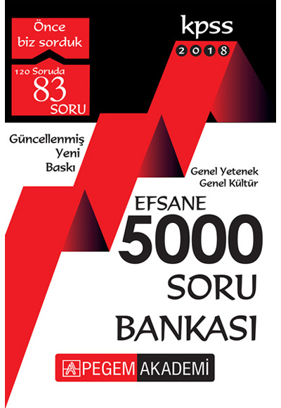 2018 KPSS Genel Kültür Genel Yetenek Efsane 5000 Soru Bankası Pegem