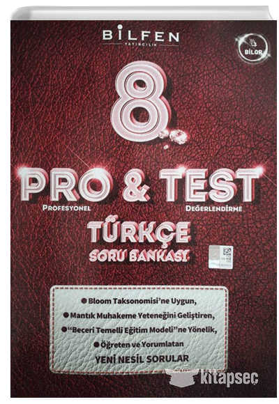 8.Sınıf LGS Pro Test Türkçe Yeni Nesil Soru Bankası Bilfen Yayınları